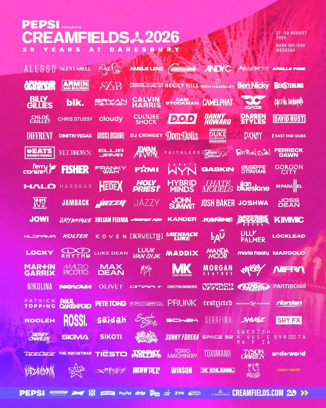 Creamfields Lineup - Big Green Coach